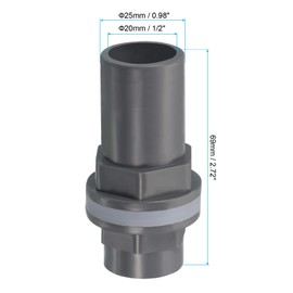 PATIKIL GASKETED PIPE JOINT PVC WATER TANK PIPE SUPPLY PVC GRAY STRAIGHT DESIGN TUBE ADAPTER CONNECTOR 13mm ID DN 15
