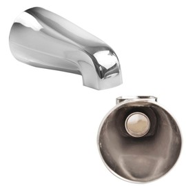 SENTO Silver Universal Heavy Durable Metal Bathroom Tub Spout Without Diverter, Heavy Duty Metal Bathtub Faucet Without Shower Diverter - 4 Inches 1/2" IPS Inside Thread, Polished Chrome