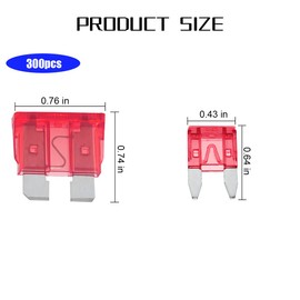 Mandark 300PCS Car Fuses Assortment Kit, Mixed Vehicle Blade Fuses - Standard & Mini & Low Profile Mini Fuse (2A 3A 5A 7.5A 10A 15A 20A 25A 30A 35A 40A), Replacement Accessories for RV, Truck, Auto