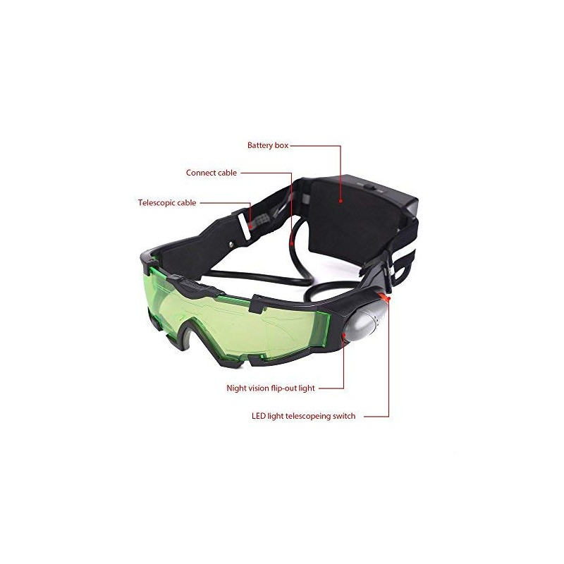 Gearmax Night Vision Goggles with Flip-out LED Light For Night