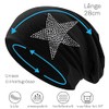 Hatstar Rhinestone Star Women's Beanie Hat, Elastic Slouch Long Beanie