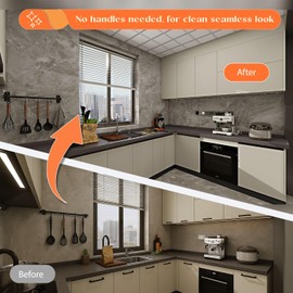 KOVOSCH 8 Pack Magnetic Push Latches, Push to Open Door Latch, Adjustable Touch Latch Hardware for Cabinet Drawer, Wardrobe Door, Grey