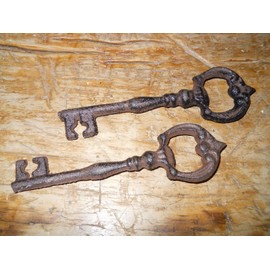 1 Cast Iron Skeleton Key Beer Bottle Opener Antique Key Opener