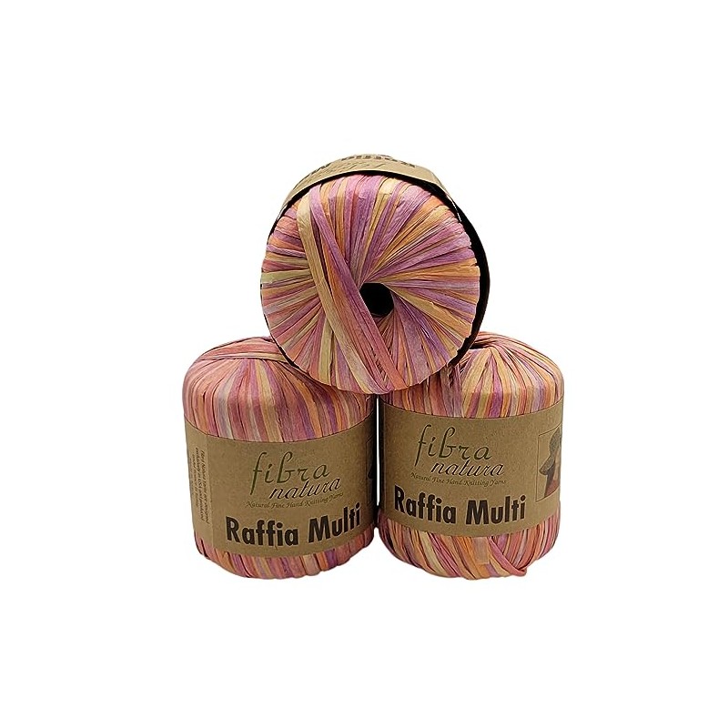 105 g Fibra Natura Raffia Multi Raffia Yarn, Colourful, 100%