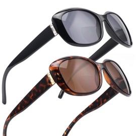 SKYOLUY Kisdate Gafas De Sol Bifocales De Moda Superior, Gafas De Lectura Para El Sol, Sombras Cuadradas Para Mujer, Paquete De 2 Lectores Para Exteriores Protección Uv400, Ojo De Gato Retro, Maripos