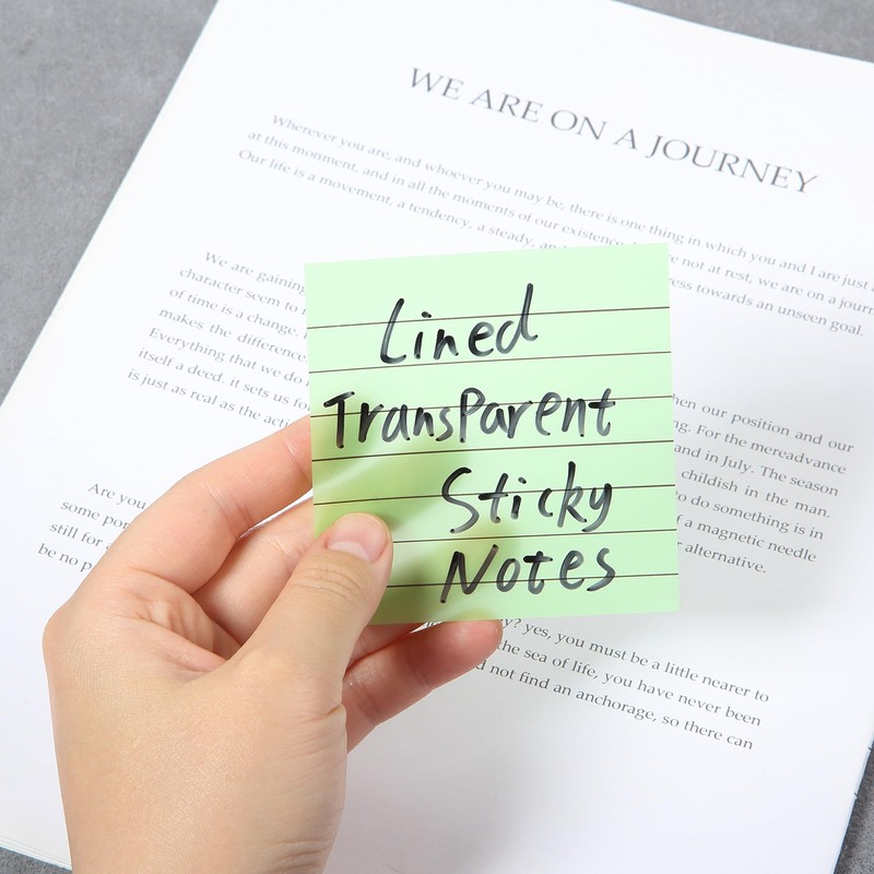 Mr. Pen- Transparent Sticky Notes, 3"x3", 10 Pads, 7X Lined,
