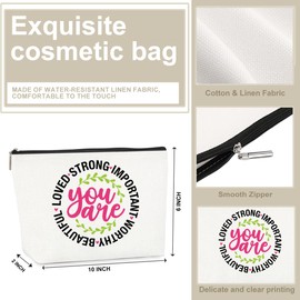 4PCS Daily Affirmations for Women Makeup Bag Cosmetic Bag, Mental Health Gifts, Inspirational Gifts for Women, Mental Health Awareness for Female Girls Coworker Friendship Mothers Day Nurse Day