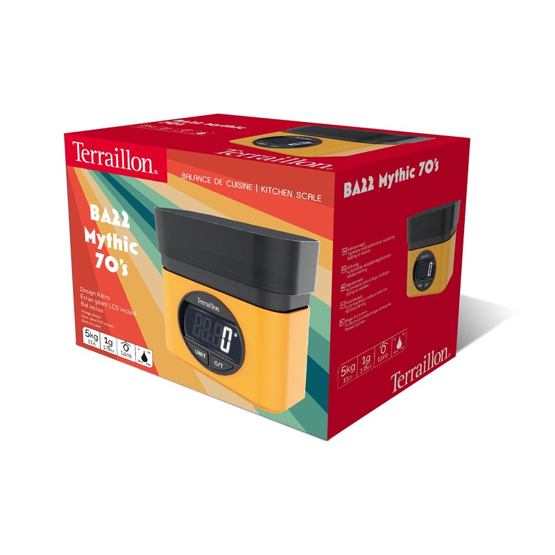TERRAILLON BA22 Mythical Yellow - Electronic Kitchen Scales - Iconic