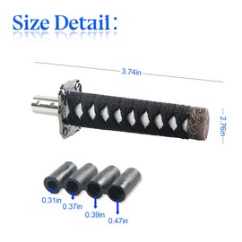 zipelo Samurai Sword Shift Knob, 6 Inch (15cm) Short Gear Shift Knob with 4 Adapters, Samurai Shift Gear Lever for Manual Transmission Cars Most Automatic Transmission Cars(Black/White)