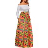 Afibi Women African Printed Maxi Skirt Flared Skirt A Line