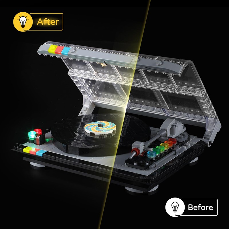YEABRICKS LED Licht für 40699 Retro-Plattenspieler Bausteine Modell (Bausteine Set