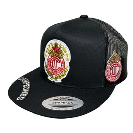 Club Deportivo Toluca Soccer hat Black Mesh 3 Logos