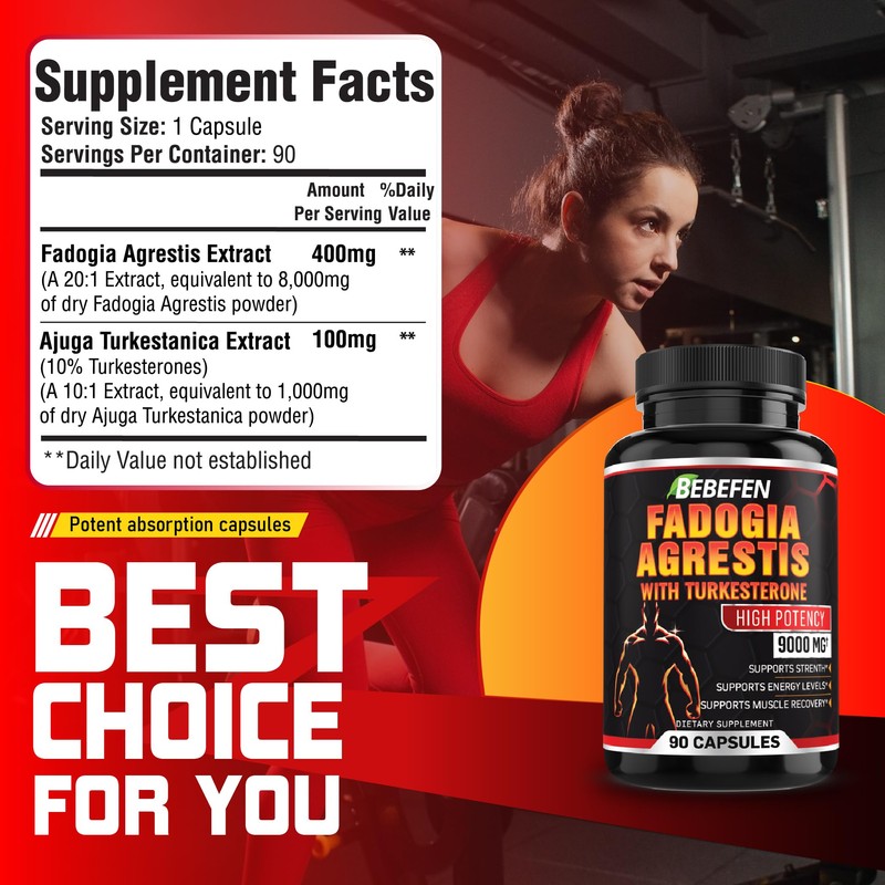 Fadogia Agrestis Extract with Turkestanica for Men 9000mg - 3