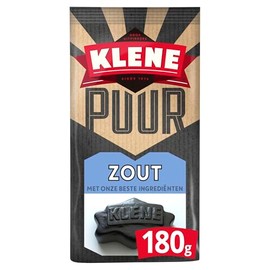 Klene Puur Zout I Salty Licorice with only Essential Ingredients I 180g 6.3 ounce