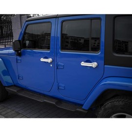 JeCar - Cubierta para manija de puerta y portón trasero ABS accesorios de puerta exterior para Jeep Wrangler JK 2007-2017 4 puertas (blanco 5 piezas)