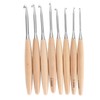 Ergonomic Wood Handle Crochet Hooks Set with 8 Sizes, Portable