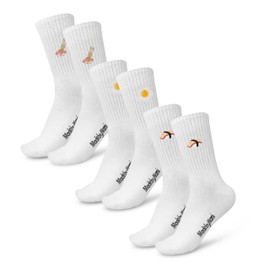 Made by Nami 3 Pairs of Funny Socks for Men and Women with Motif in Set Festival Accessories, Food set