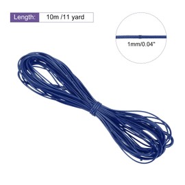 sourcing map Waxed Cord 1mm Waxed Polyester Cord 11 Yard Wax String for Bracelet Making,Necklaces, Beading,Jewelry Making and DIY Crafts(Dark Blue)