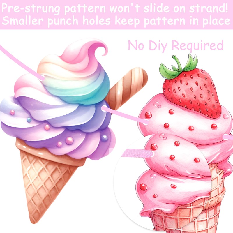 3Pcs Ice Cream Party Banners Ice Cream Birthday Party Decorations
