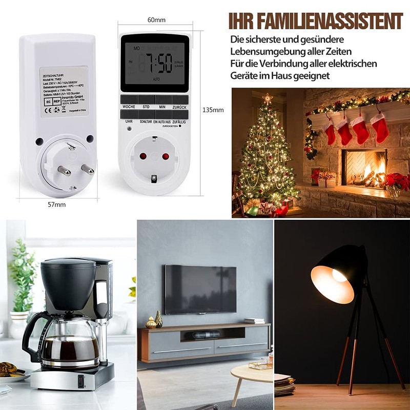 Custom-Made German Version Digital Timer Switch - 4 Pieces Digital