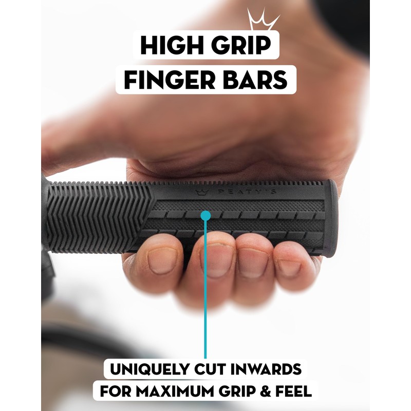 Peaty's Monarch Grips - Blue/Knurl/Thick - Race Control, Durable, Ergonomic