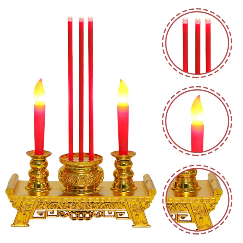 Beaupretty Led Decor Led Electronic Incense Burner Stick Buddhist Candle
