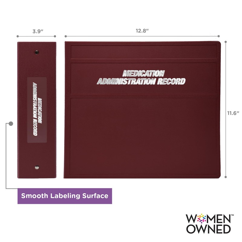 Carstens 4-Inch Heavy Duty Round Ring Binder for Medication Administration