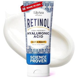 Retinol Cream Moisturizer for Face and Eyes, Use Day and Night - for Anti Aging, Acne, Wrinkles - made with Natural and Organic Ingredients - 1.7 OZ