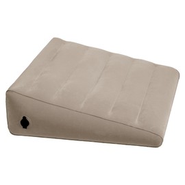 WEY&FLY Inflatable Wedge Pillow for Traveling – Lightweight Sleeping Support, Portable Camping Travel Wedge for Bed or Back, Fast Valve Inflation, 24.8" x 23.6" x 7.1" (Cloud Gray)