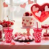 Jingmore 24 Pcs Valentine's Day Cups with Lids and Straws