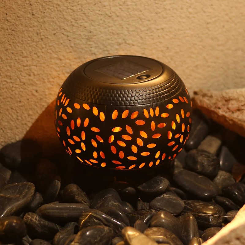 Solar Table Lights Outdoor Waterproof - 2 Pack Dancing Flickering
