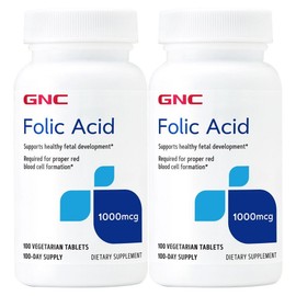 GNC folic acid 1000mcg 100 tablets x 2 (total 2), 2 pcs / GNC 엽산 1000mcg 100정 x 2 (총2개), 2개