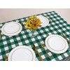 Kesfey Green 54x108 Inch Gingham Tablecloths, Plastic Disposable Checkered Waterproof