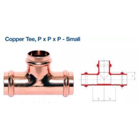 EZ-FLUID 3/4" Copper Press Tee Fitting,No Lead ProPress Copper Pressure Press 3 Way (10)
