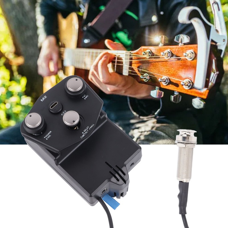 Acoustic Guitar Shock Pickup Digital Tuner Pickup with Bluetooth Reverb