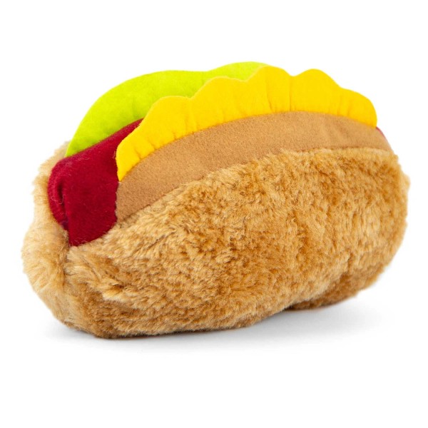 Jeffers Pet Plush Dog Toy with Squeaker, Hotdog 6" -