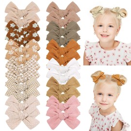 Moños de Bebé 24PK, Lazos para Niñas, Pinzas para Cabello, Lazos para El Pelo para Niñas, Tiaras para Bebe Niña, para Bebés, Niñas, para Bebés Niños Pequeños en Pares, Totalmente Forrados Pinzas