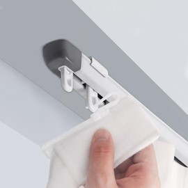 TIPIACE Ceiling Mounting Telescopic Curtain Track Measurement-Free Curtain Rail Suitable for Office, Living Room and Room Divider(white -Suitable window size：68.9” to 129.9” or 5.74ft to 10.8ft)