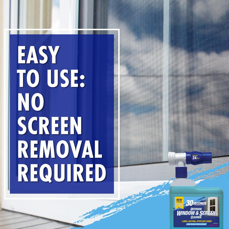 30 SECONDS Outdoor Window & Screen Concentrated Cleaner for Glass,