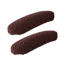 Folpus 2Pcs Office Chair Armrest Covers Armchair Arm Covers Elastic Slipcovers Washable Removable Stretch Desk Chair Arm Pad Covers, Coffee