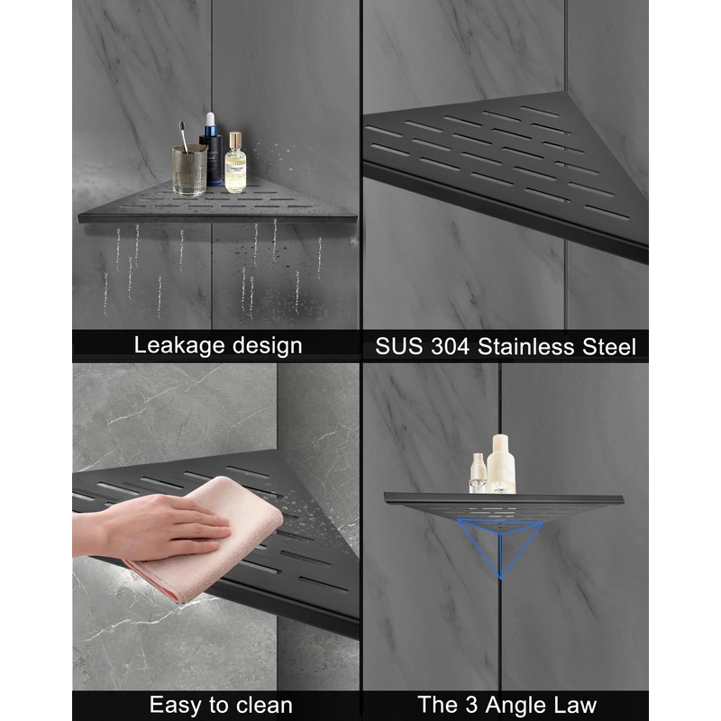 euroharry 1 Piece Corner Shelf Shower Shelf 304 Stainless Steel