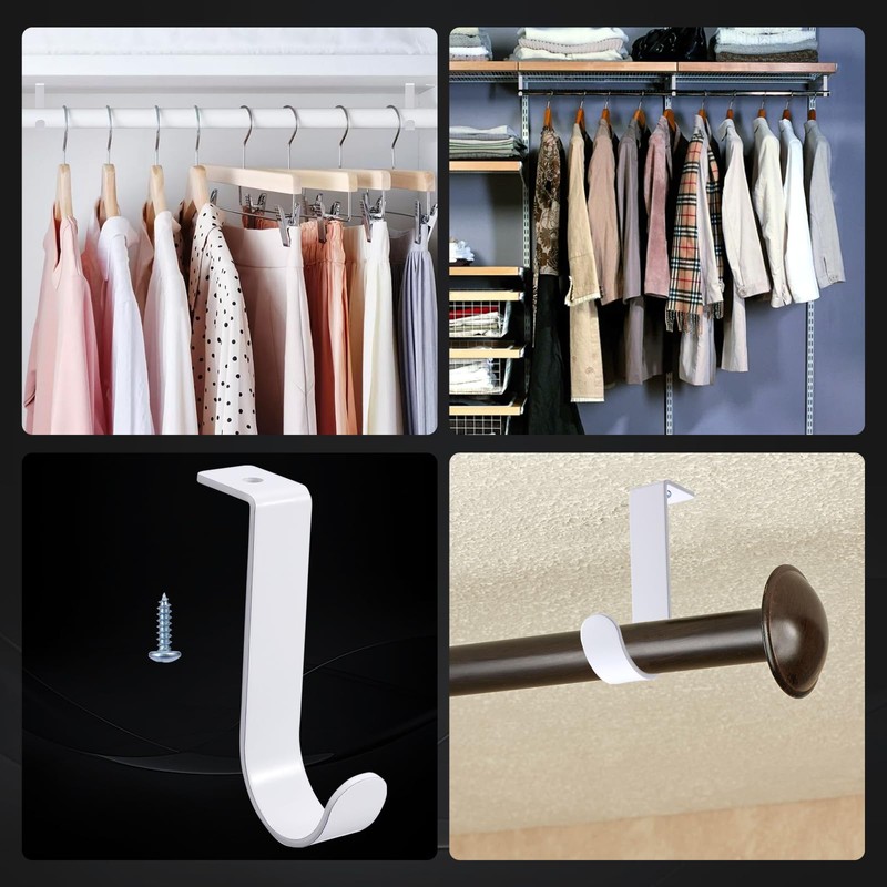 OwnMy 2PCS Closet Rod Brackets Heavy Duty 1 Inch to
