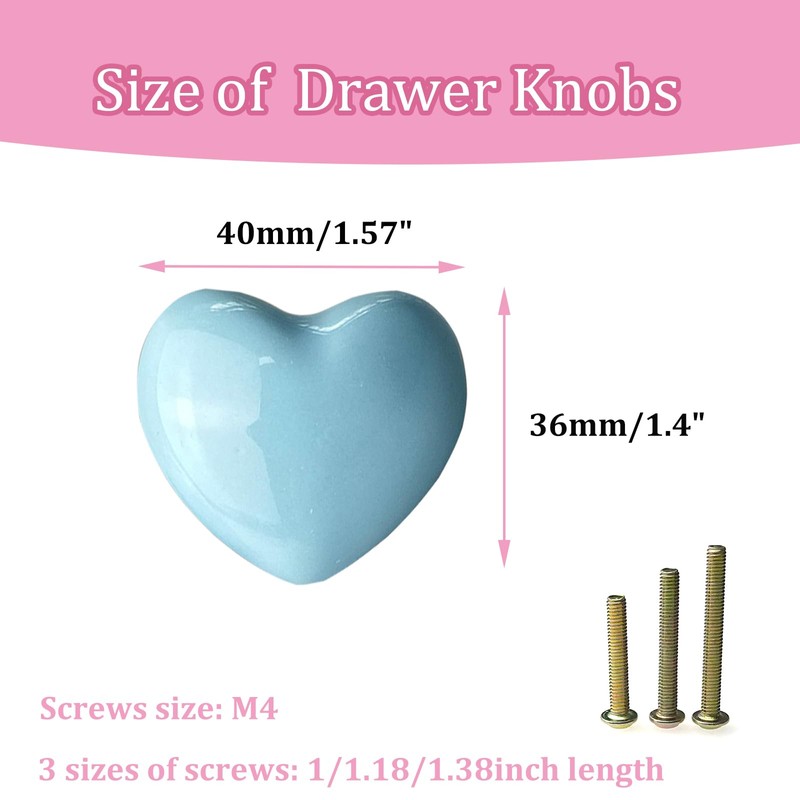 Mimhooy 4 Pack Sky Blue Ceramic Drawer Knobs Decorative Cabinet