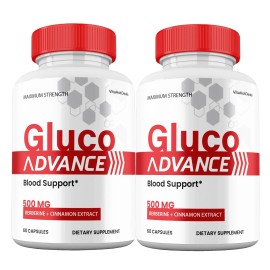 Gluco Advance Capsules, Max Strength Blood Support Supplement (2 Pack)