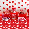 Litmitfu 2 Pack Valentines Tablecloth - Red Heart Valentines Table