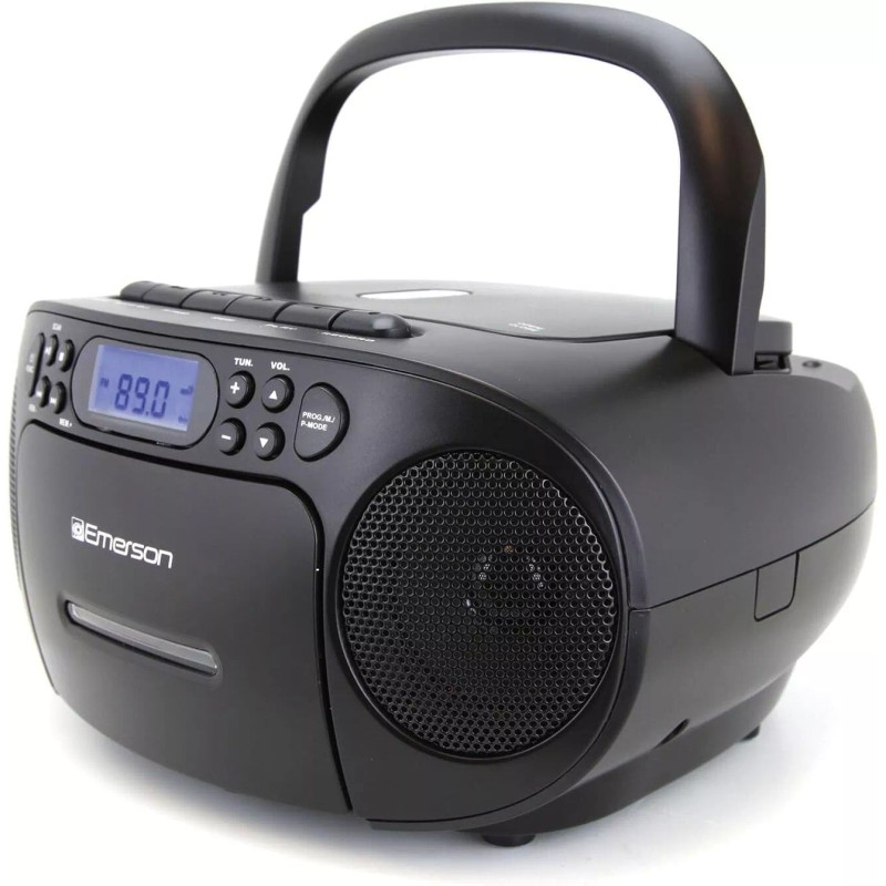 Emerson EPB-3003 Portable CD/Cassette Boombox with AM/FM Radio, Black