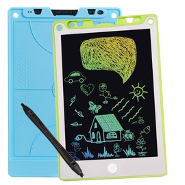 LCD Writing Tablet for Kids set of 2 - Colorful Doodle Board - 10 Inch Erasable Reusable Drawing Pad- Blue Green, Learning Toys Gift for 3 4 5 6 Years Old Birthday Stocking Stuffer