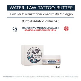 Water Law Tattoo Butter – Tattoo-Butter – 15 ml – Medizinprodukt der Klasse II – geeignet für die Anwendung auf LESA Haut – Made in Italy