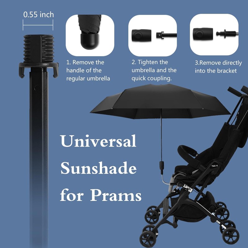 AzulLanse Universal Parasol Sun Protection, black