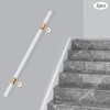 Handrail, 2 Pack Acrylic Staircase Handrails, Clear with Golden Brackets,